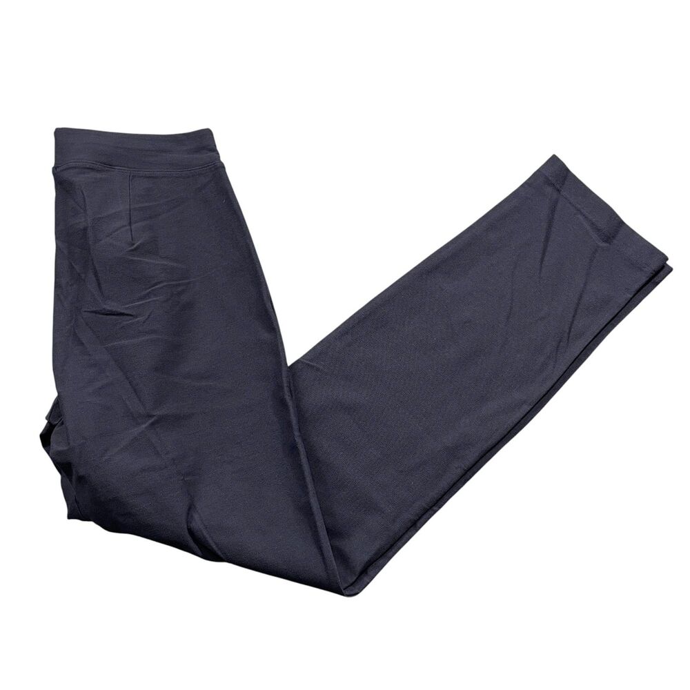 Eileen Fisher XXS Navy‎ Elastic Waist Pull-On Pants Straight Leg Navy